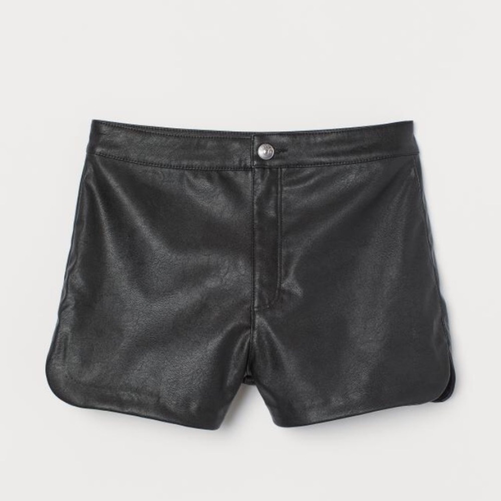 faux leather shorts